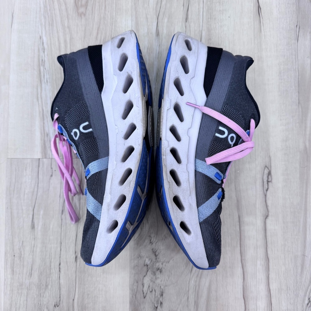 On Cloudeclipse Running Shoes black blue pink laces ladies Sz 10.5 woman - Picture 5 of 7